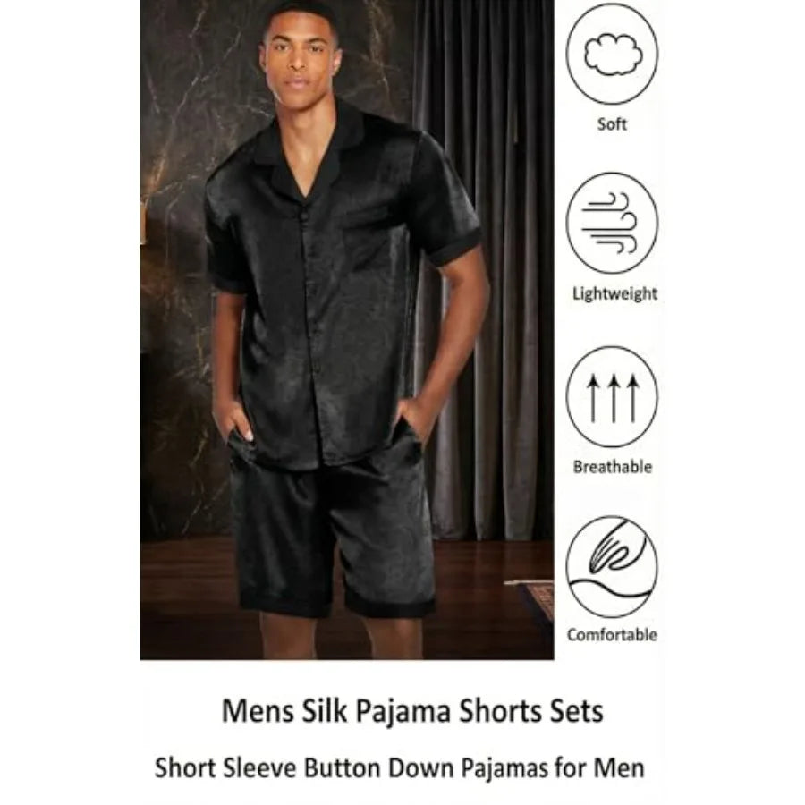 Men Satin Silk Set with Pockets Loungewear