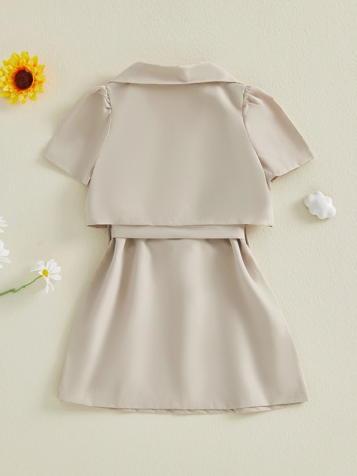 Casual Sleeveless V-Neck Belted Midi Dress with Lightweight Short Sleeve Cardigan Jacket