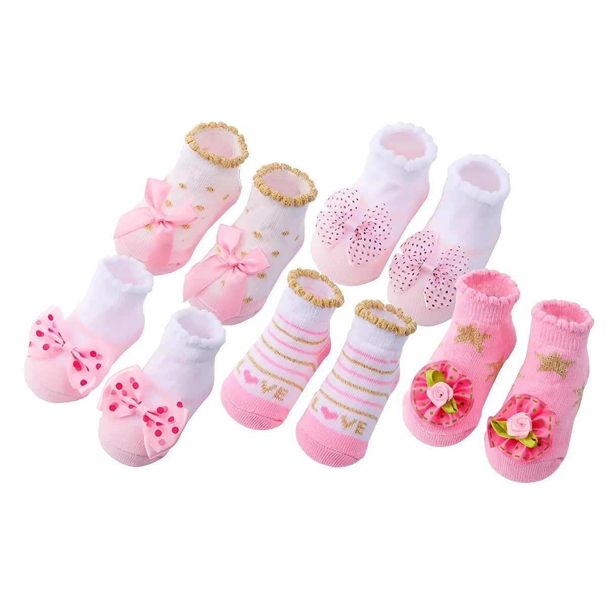 Children's Socks for Girls Boys Non-slip Print Cotton Toddler Baby