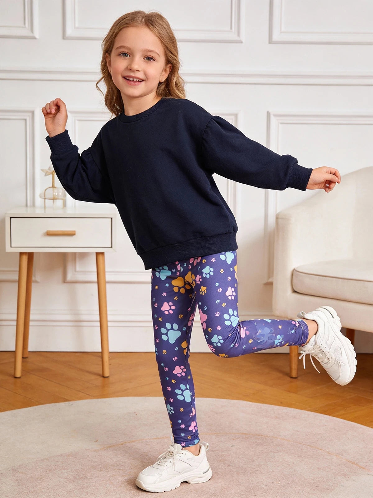 Random 6pcs Girls Stretchy Tight Pants Mix Designs Flower Print Leggings