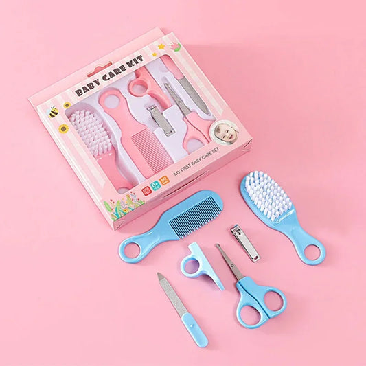 Baby Nail & Hair Care Set 6pcs, Comb Brush Scissors Clipper Trimmer