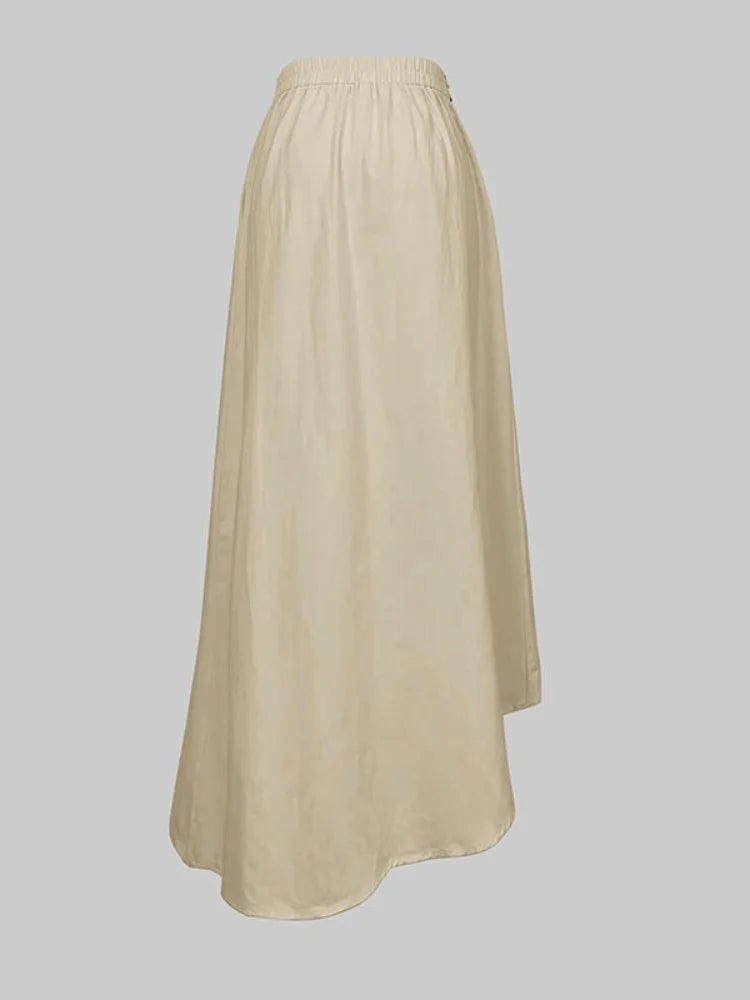 Women's Skirt High Waist Printed Asymmetric Elegant A-line Skirts