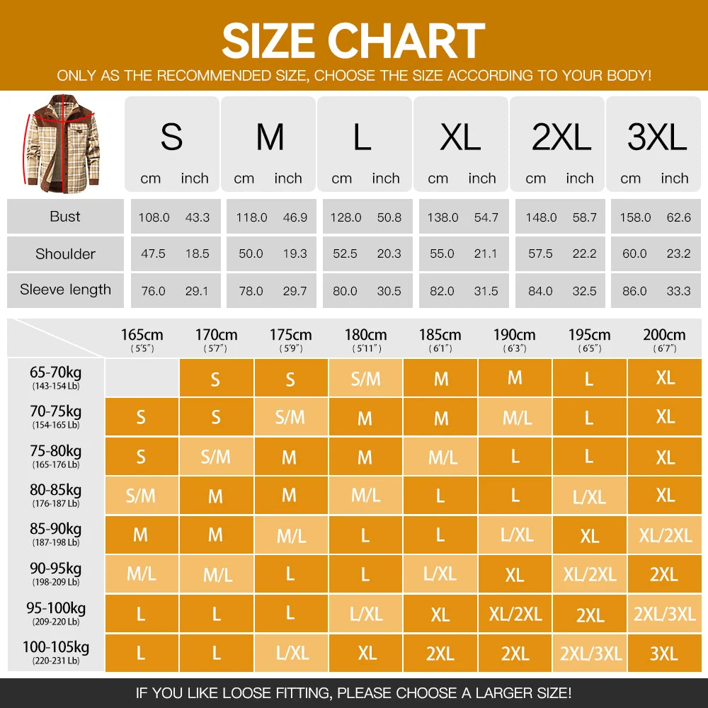 Men's Winter Windproof Warm Casual Bomber Coat Plaid Sherpa Lined Flannel Outdoor Classic Jacket