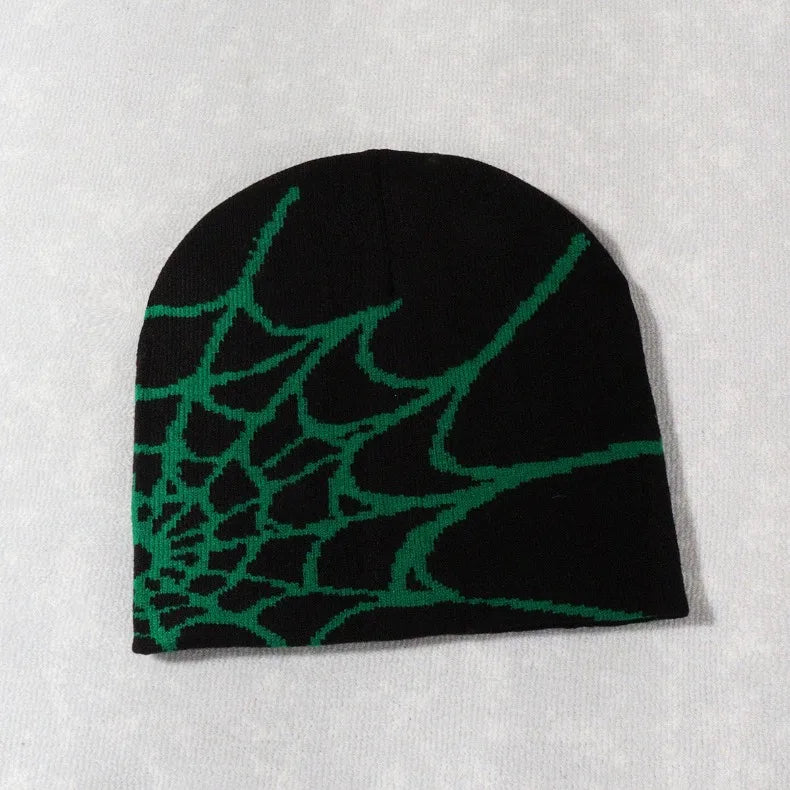 Beanies Hat Spider Embroidered Winter Hats Knitted Bonnet Cap Soft Woolen