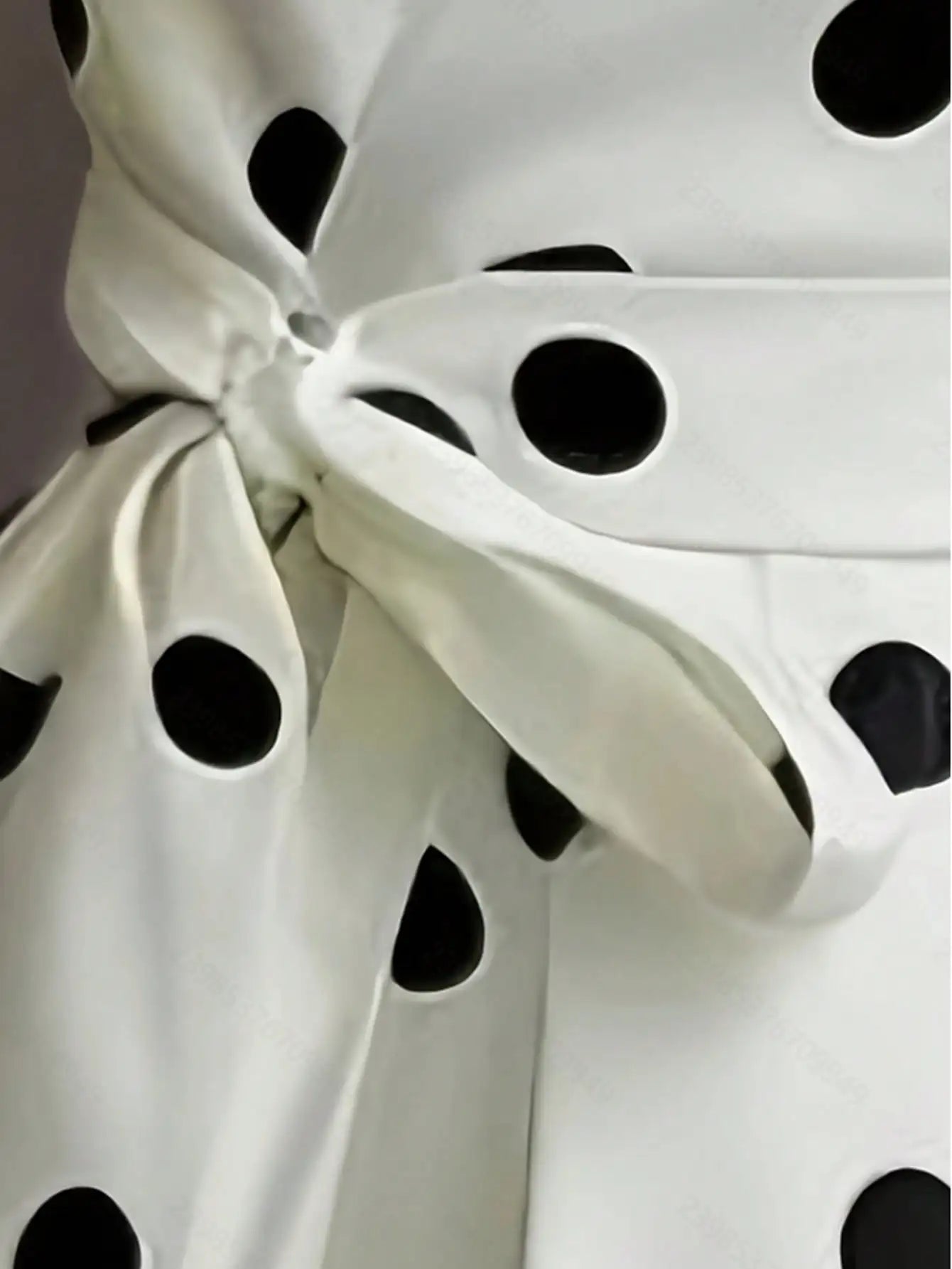 Women's V-Neck Sleeveless Polka Dot Wrap Dress with Waist Tie