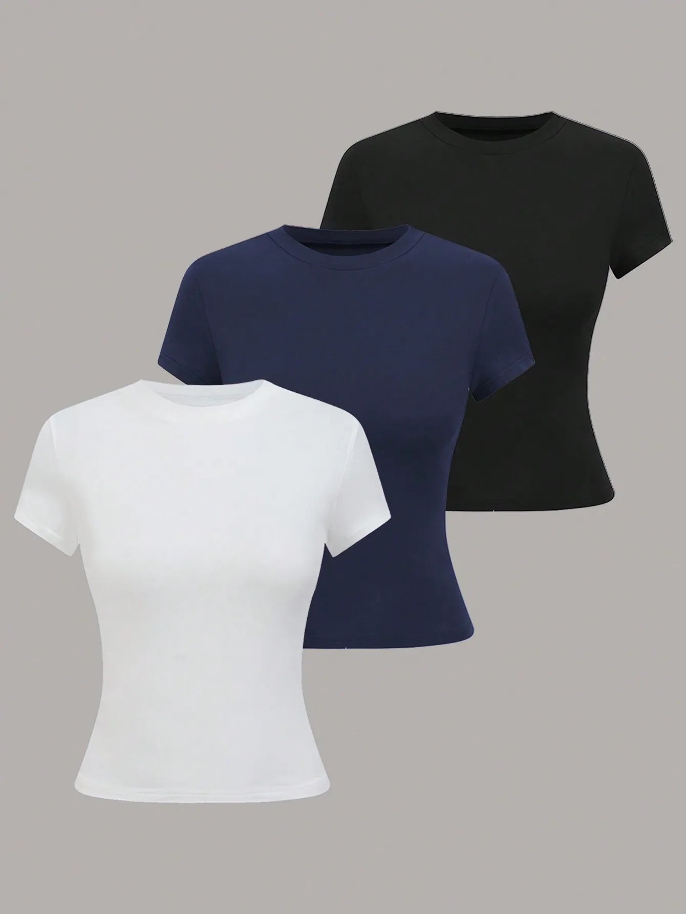 Women's Solid Color Short Sleeve T-Shirt