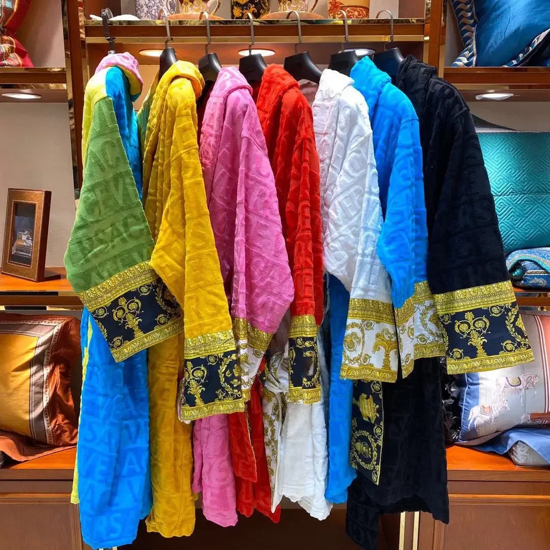Long Sleeve Bathrobe with Sashes Pockets, Men ,Women