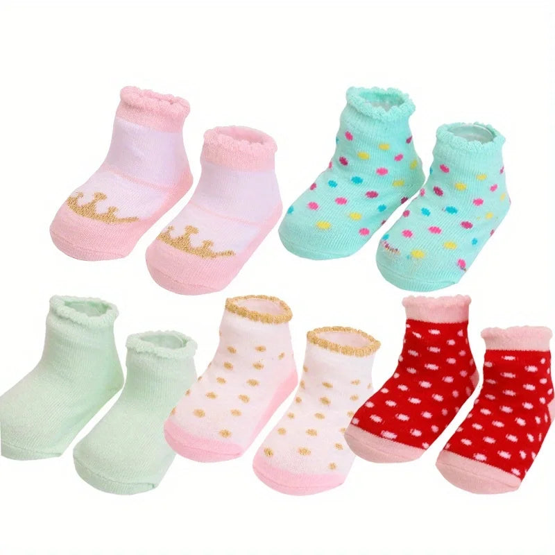 Children's Socks for Girls Boys Non-slip Print Cotton Toddler Baby