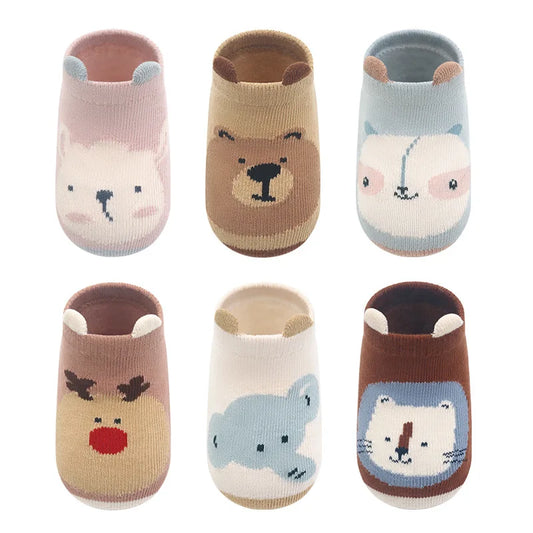 6 Pairs Cotton Socks Non-slip Boys and Girls