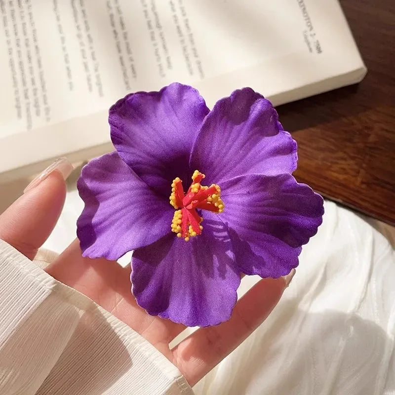 2/4/6 pcs  Hibiscus Lily Barrettes Hairpin