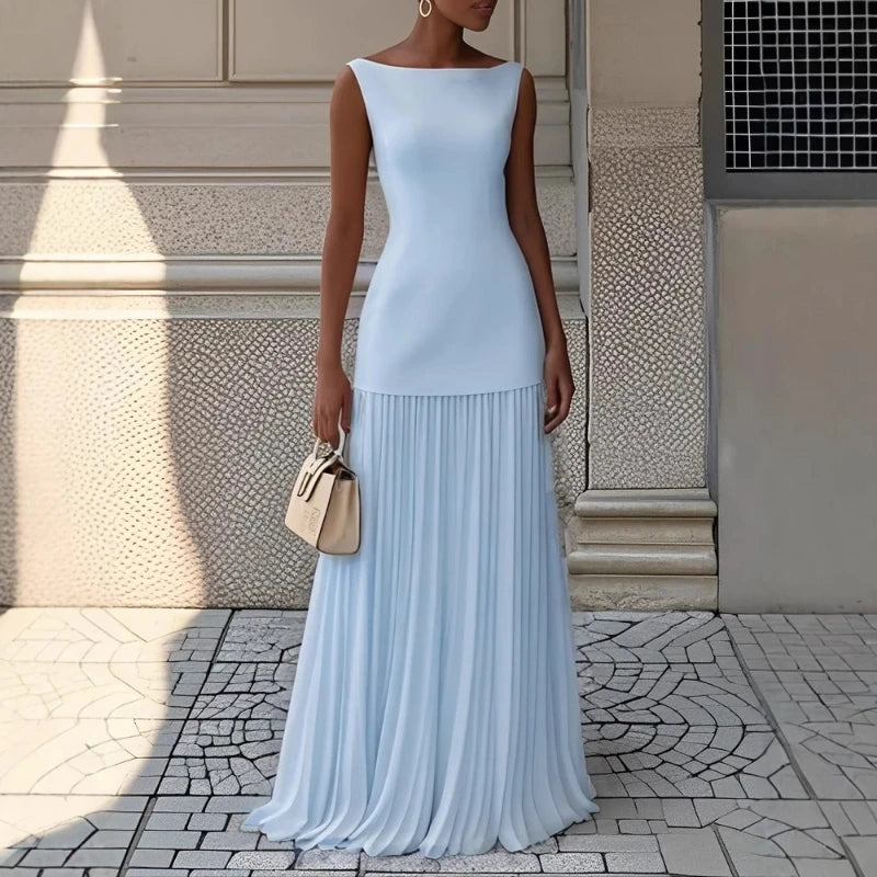 Fashion Elegant Dress Vest Overskirt Pleated Women's Two-piece Set