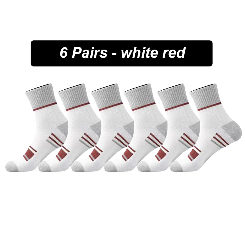 6Pairs Men Socks Breathable Cotton Sweat Absorption