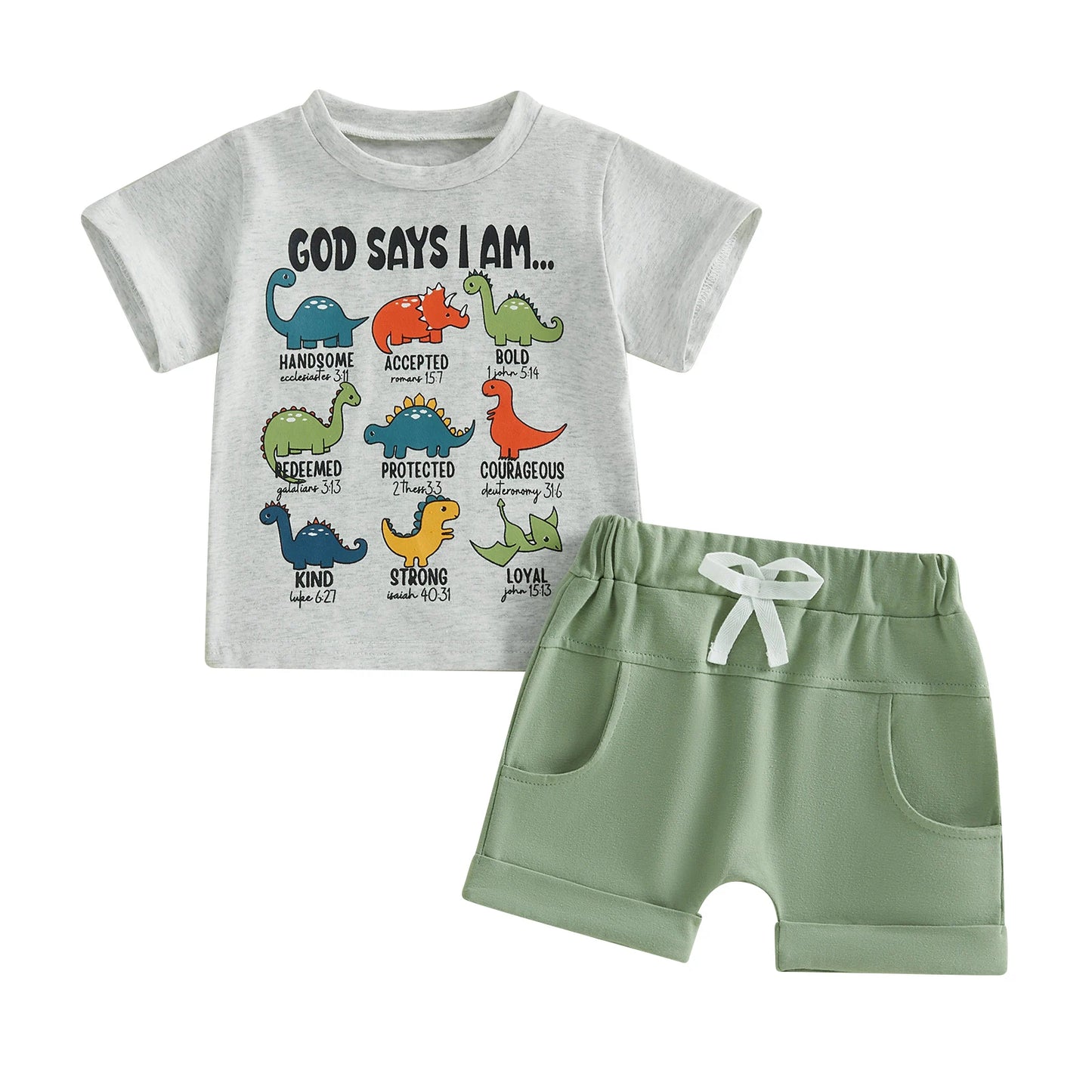 Dinosaur Print Top and Shorts