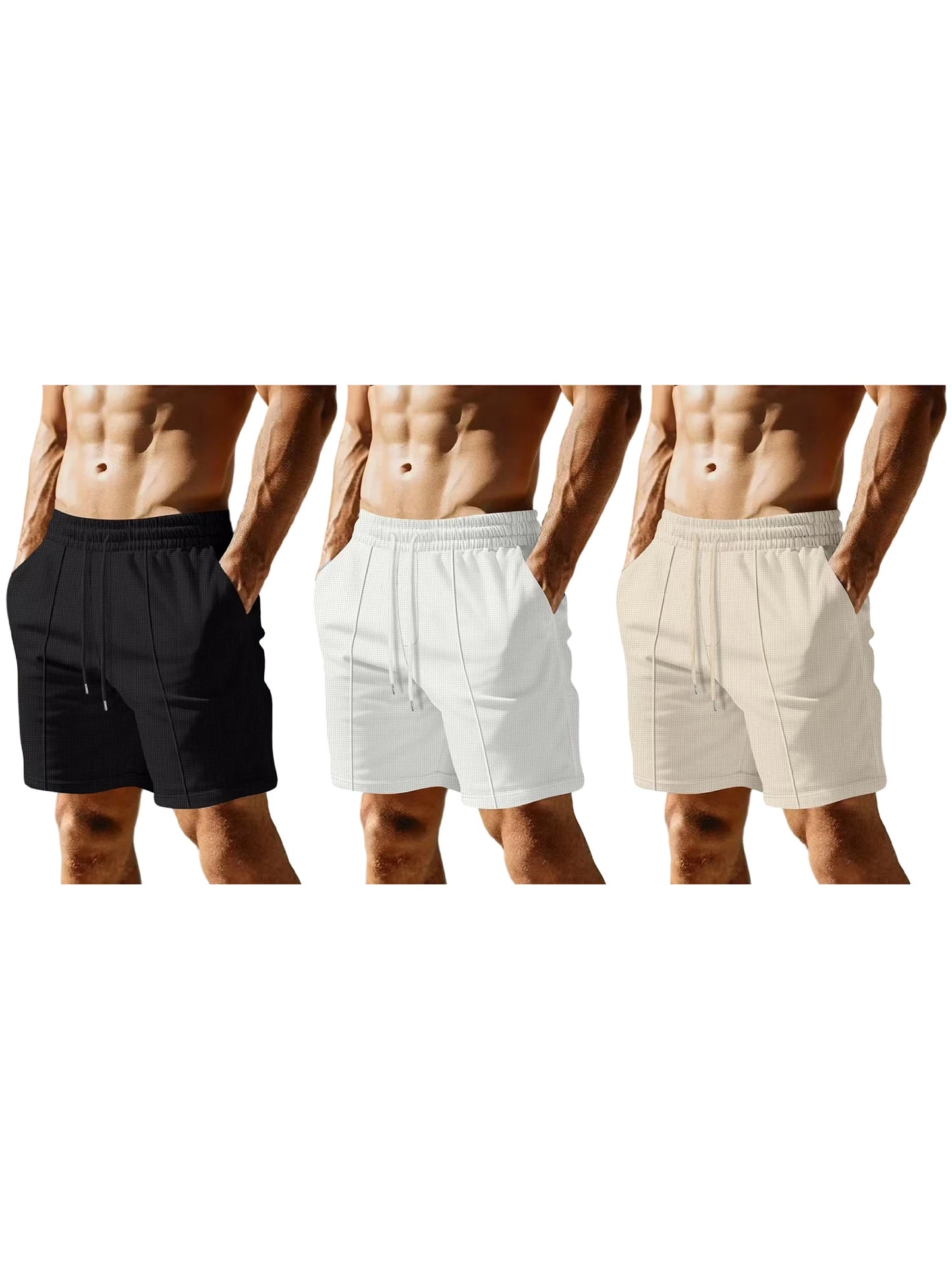 Men s Quick Dry Beach Shorts with Mesh Lining Elastic Waistband Swim Trunks