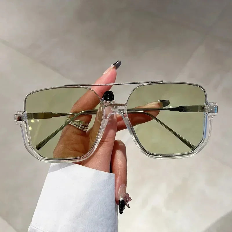 Vintage Oversized Sunglasses Women Square Shades Eyewear