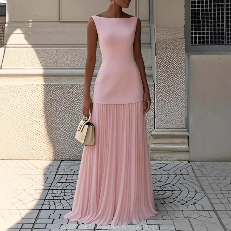 Fashion Elegant Dress Vest Overskirt Pleated Women's Two-piece Set