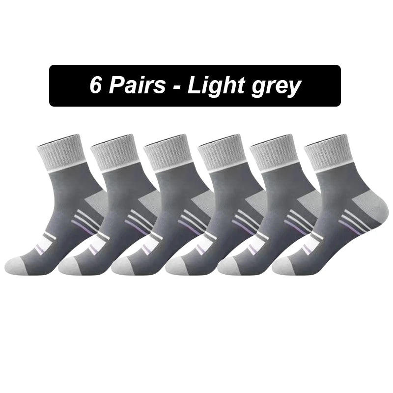 6Pairs Men Socks Breathable Cotton Sweat Absorption