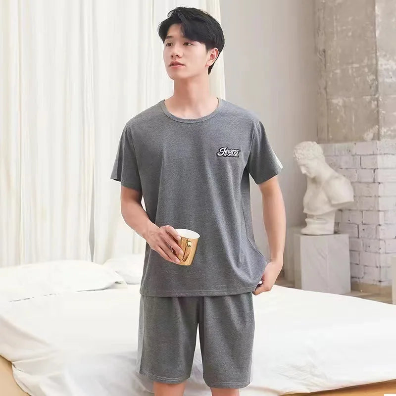 Cotton Men's Pajama Top and Pants Loungewear Two Piece