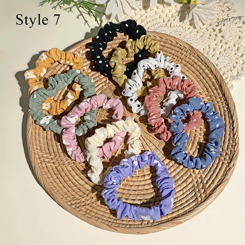10pcs Colorful  Hair Bands Satin Silk Scrunchies