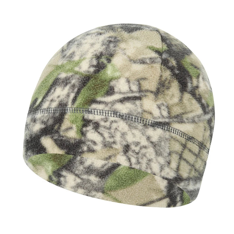 Fleece Cap, Thermal Windproof Camouflage Elastic Skull Cap
