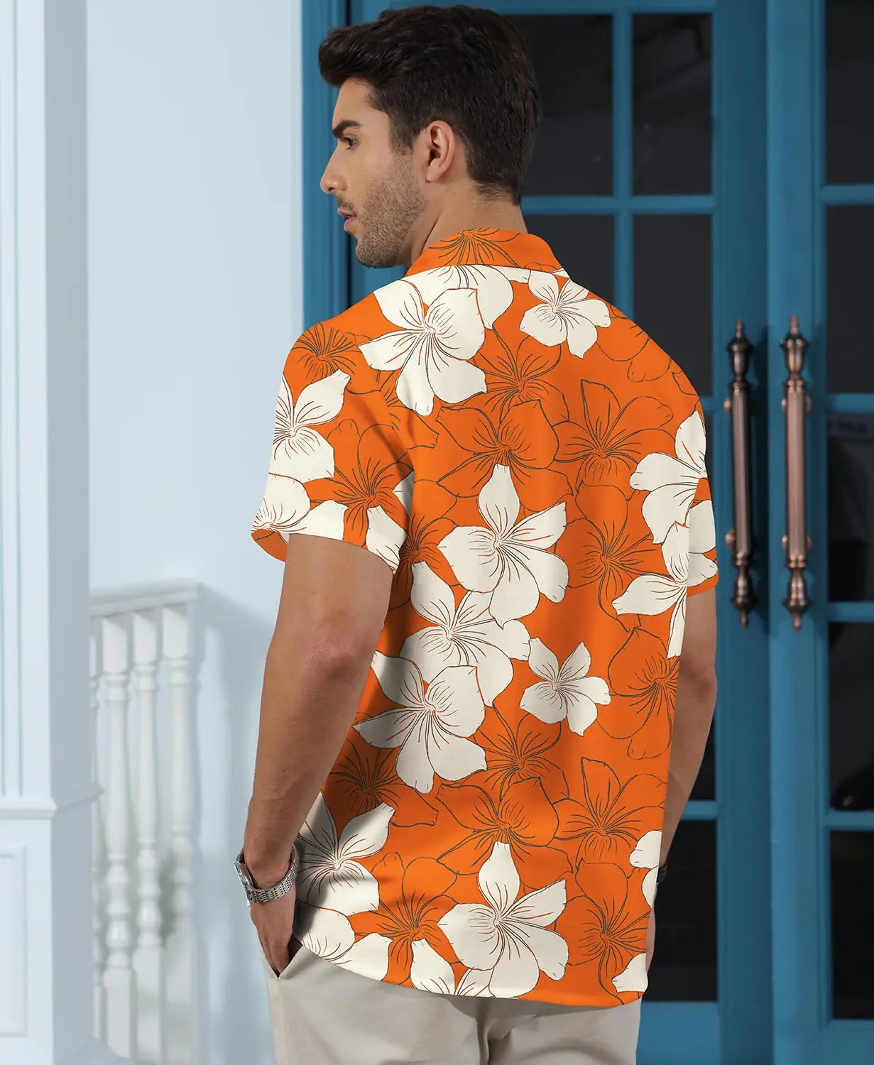 Men's Button Down Short Sleeve Tropical Shirt
