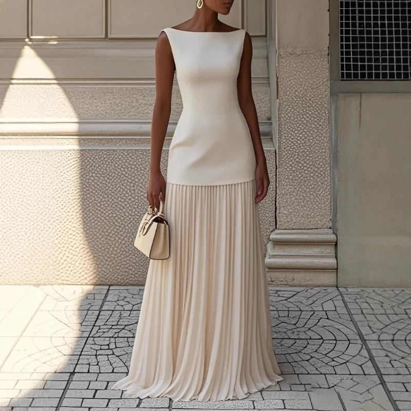 Fashion Elegant Dress Vest Overskirt Pleated Women's Two-piece Set