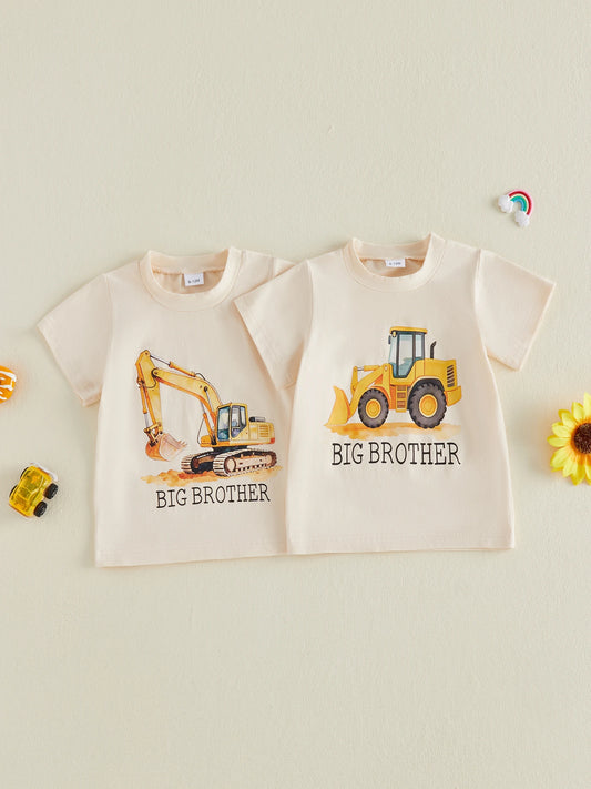 Boys T-shirt Short Sleeve Crew Neck Dinosaur Print Top