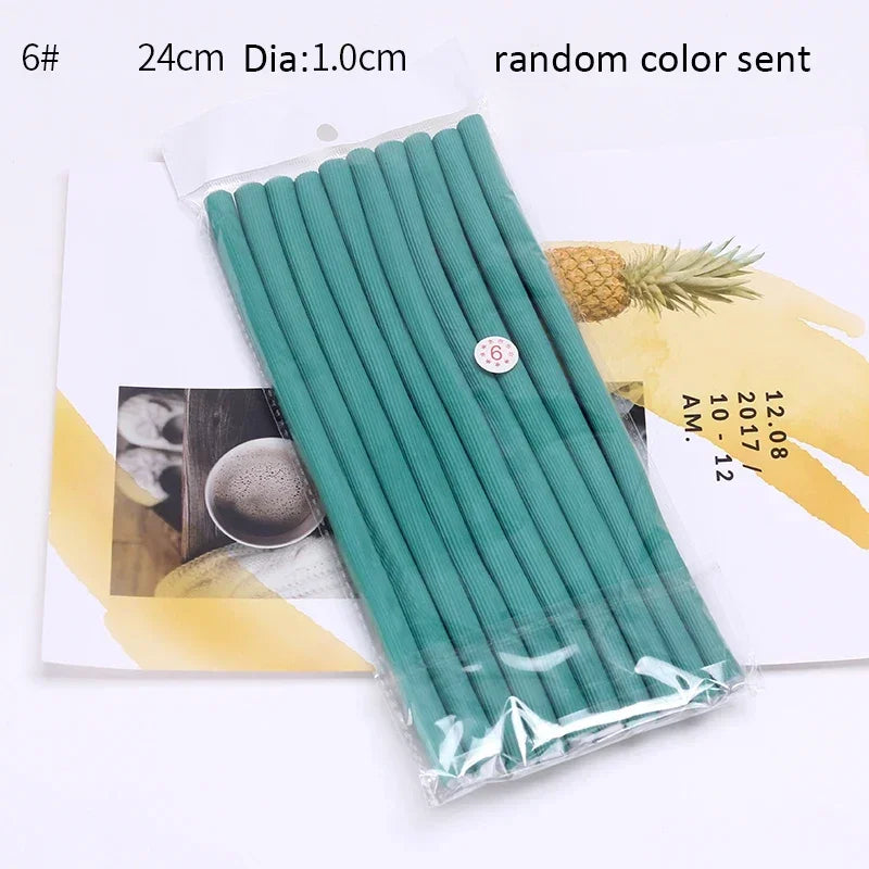 10pcs Flexible Hair Curling Rod, Soft Foam Bendy Twist Curls Flexi Rollers No Heat