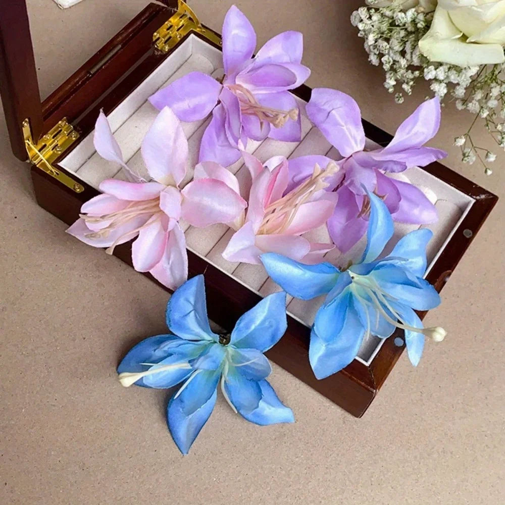 2/4/6 pcs  Hibiscus Lily Barrettes Hairpin