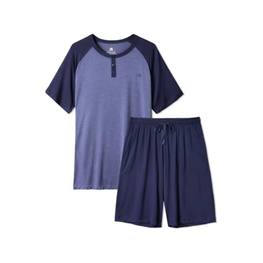 Men's Cooling Loungewear Ultra-Soft, Lightweight Short Sleeves Shirts and Shorts