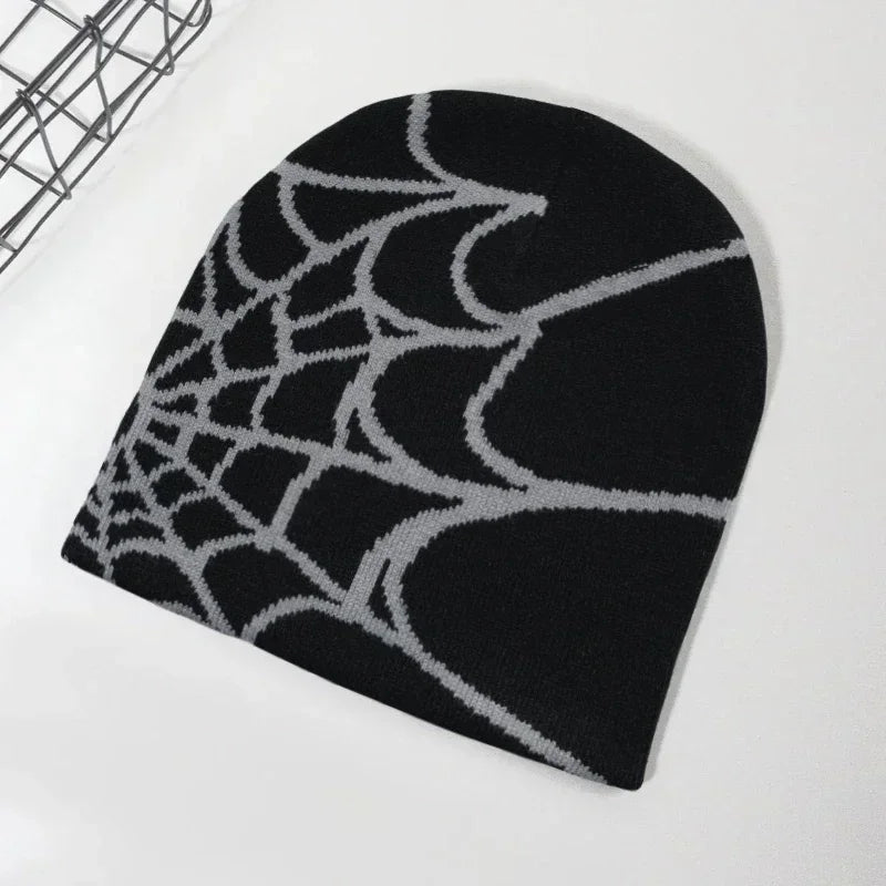 Beanies Hat Spider Embroidered Winter Hats Knitted Bonnet Cap Soft Woolen