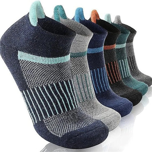 6 Pairs Wool Ankle Socks Compression Support Breathable Thick Cushion No Show Socks for Women - Men