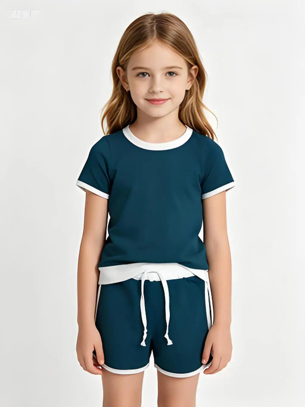 Cotton Short Sleeve Shirt Top And Short Set