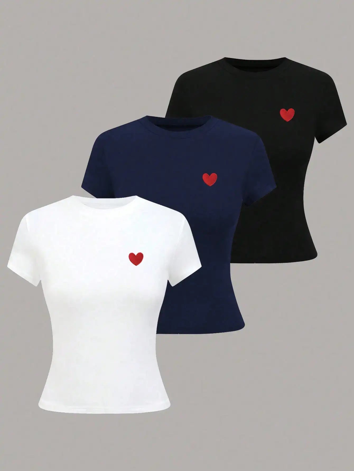 Women's Solid Color Short Sleeve T-Shirt