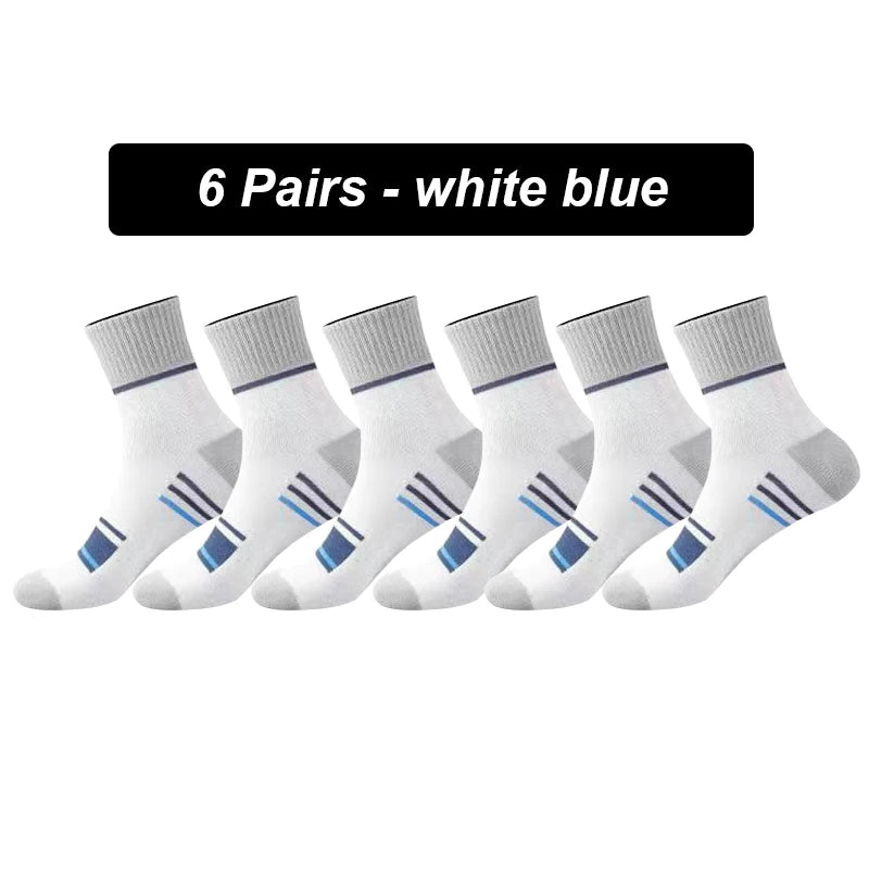 6Pairs Men Socks Breathable Cotton Sweat Absorption