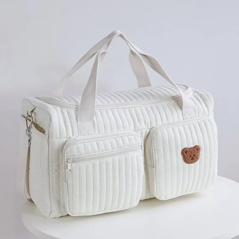 Quilted Baby Diaper Bag Large Capacity Weekender Bag Travel Bag
