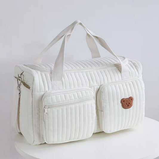Quilted Baby Diaper Bag Large Capacity Weekender Bag Travel Bag