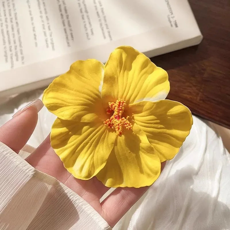 2/4/6 pcs  Hibiscus Lily Barrettes Hairpin