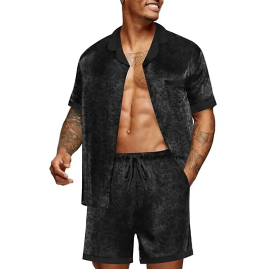 Men Satin Silk Set with Pockets Loungewear