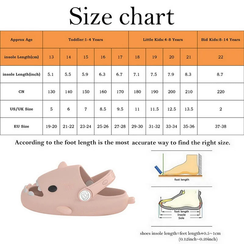 Kids' Shark Luminous Sandals Slip-On Waterproof Breathable Lightweight Non-Slip Casual Shoes for Boys and Girls Strap  sandals
