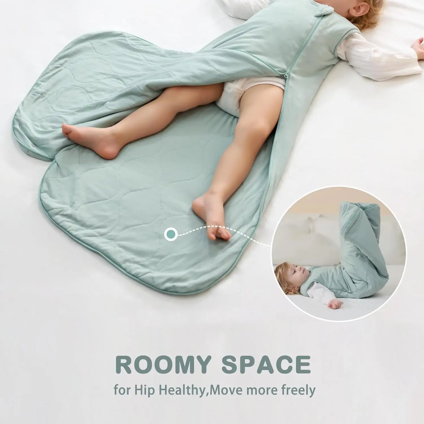 Unisex Baby Sleep Sack 1.0 TOG, Supersoft Bamboo Rayon Wearable Blanket with Two-Way Zipper for Infants 6-18 Months