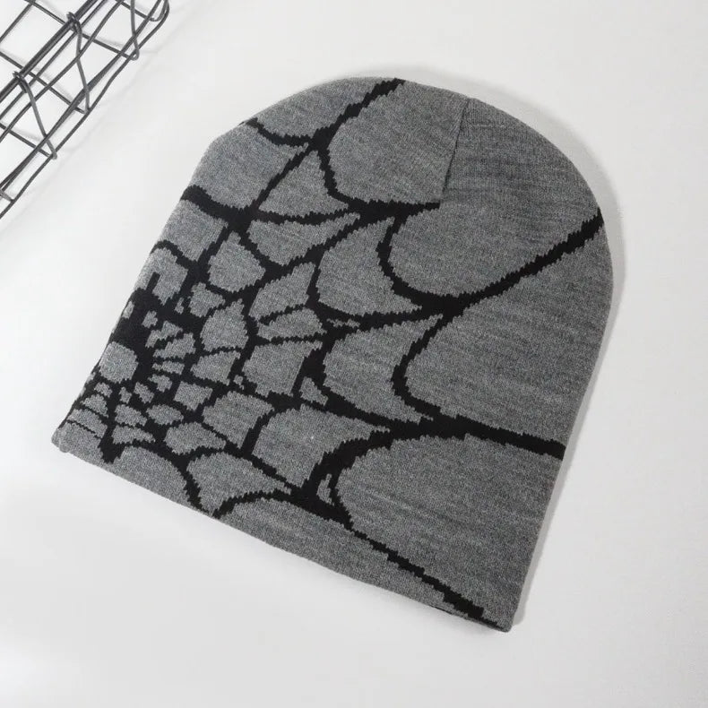 Beanies Hat Spider Embroidered Winter Hats Knitted Bonnet Cap Soft Woolen