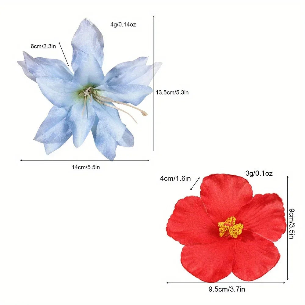 2/4/6 pcs  Hibiscus Lily Barrettes Hairpin