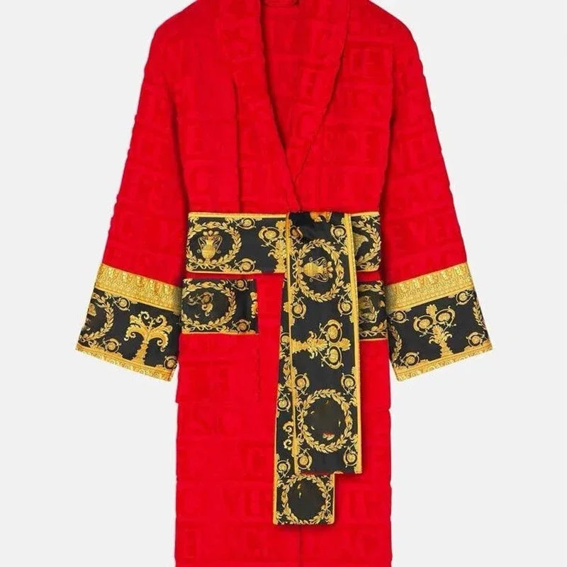 Long Sleeve Bathrobe with Sashes Pockets, Men ,Women