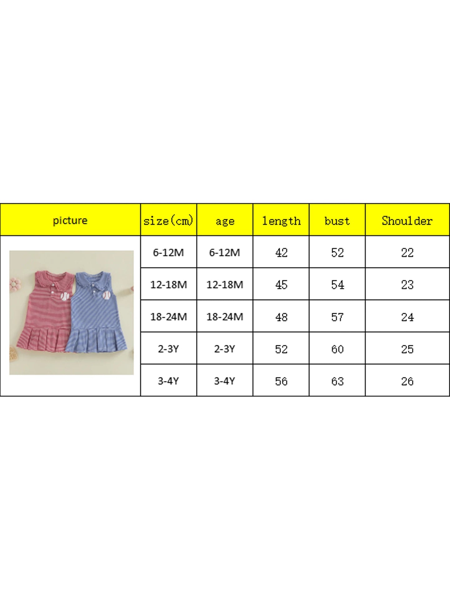 Girls Sleeveless A-line Dress with Doll Collar and Baseball Embroidery Striped Summer Dress