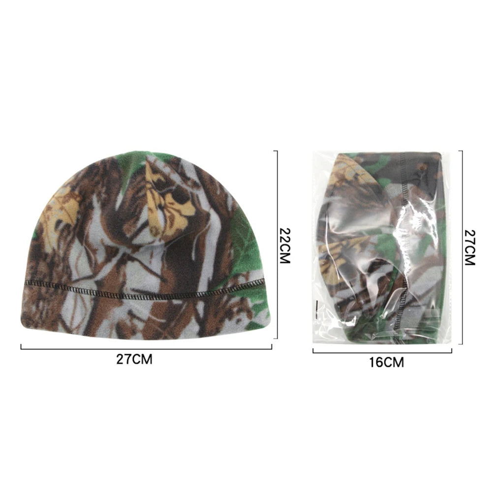 Fleece Cap, Thermal Windproof Camouflage Elastic Skull Cap