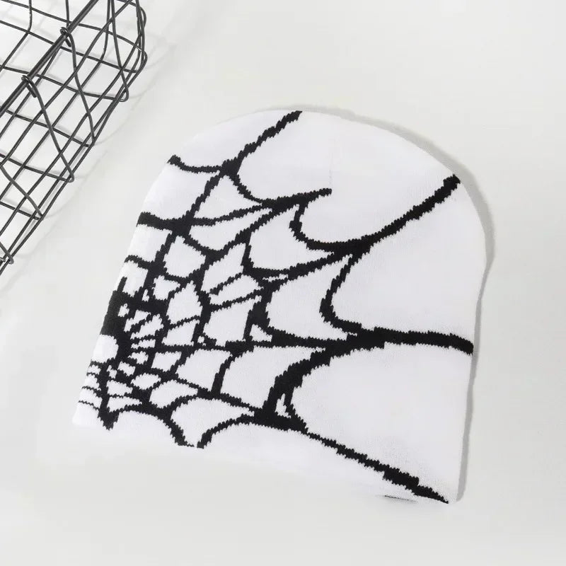 Beanies Hat Spider Embroidered Winter Hats Knitted Bonnet Cap Soft Woolen