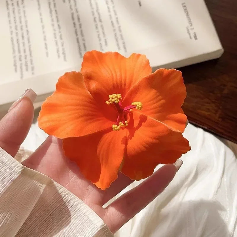 2/4/6 pcs  Hibiscus Lily Barrettes Hairpin