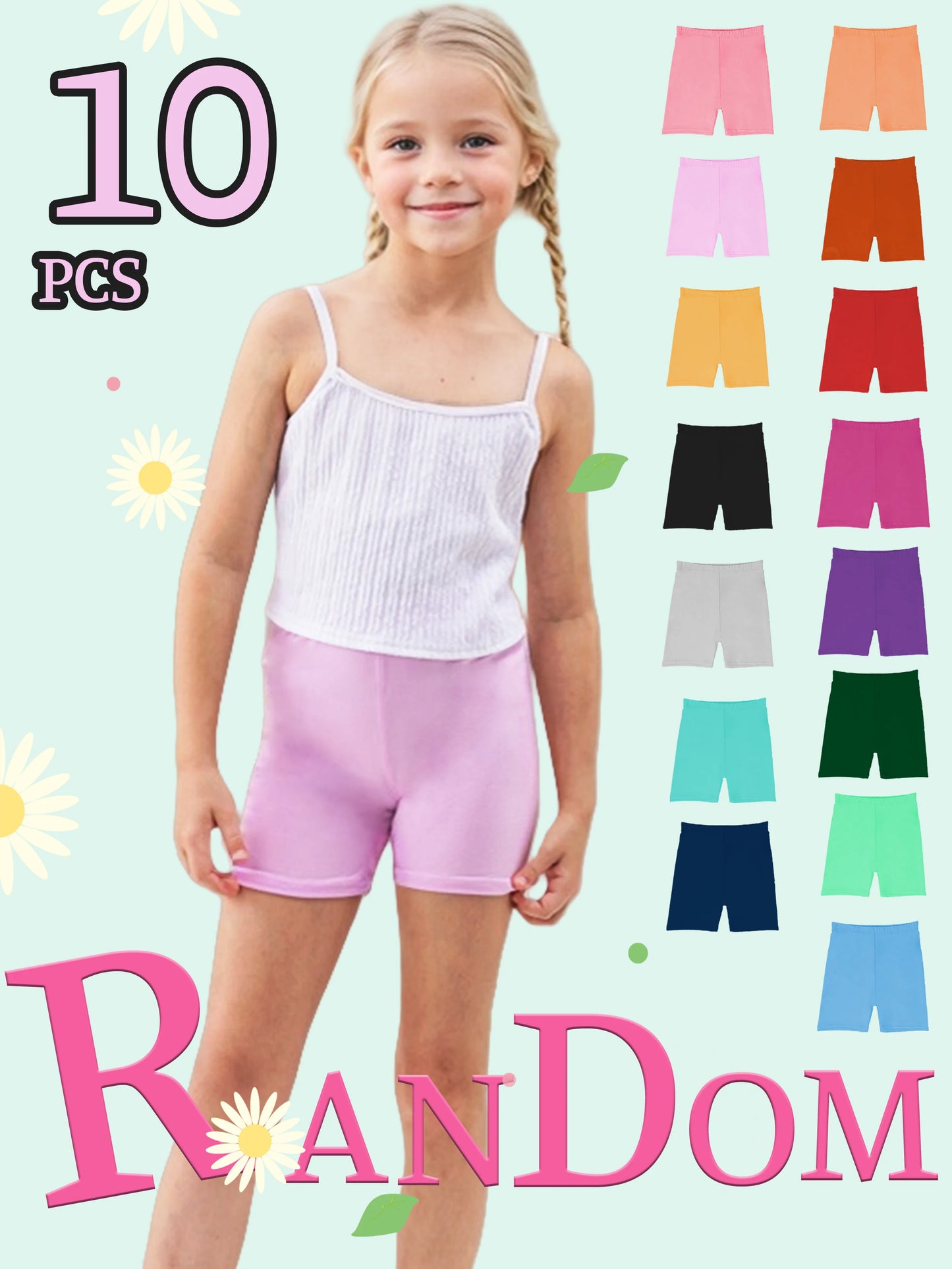 Random 10 colors girls summer biker shorts stretchy soft leggings