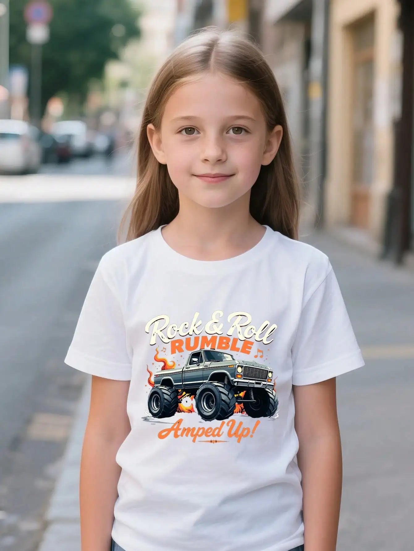Boys Rock & Roll Rumble Cotton Graphic Tee With Vintage Car Print